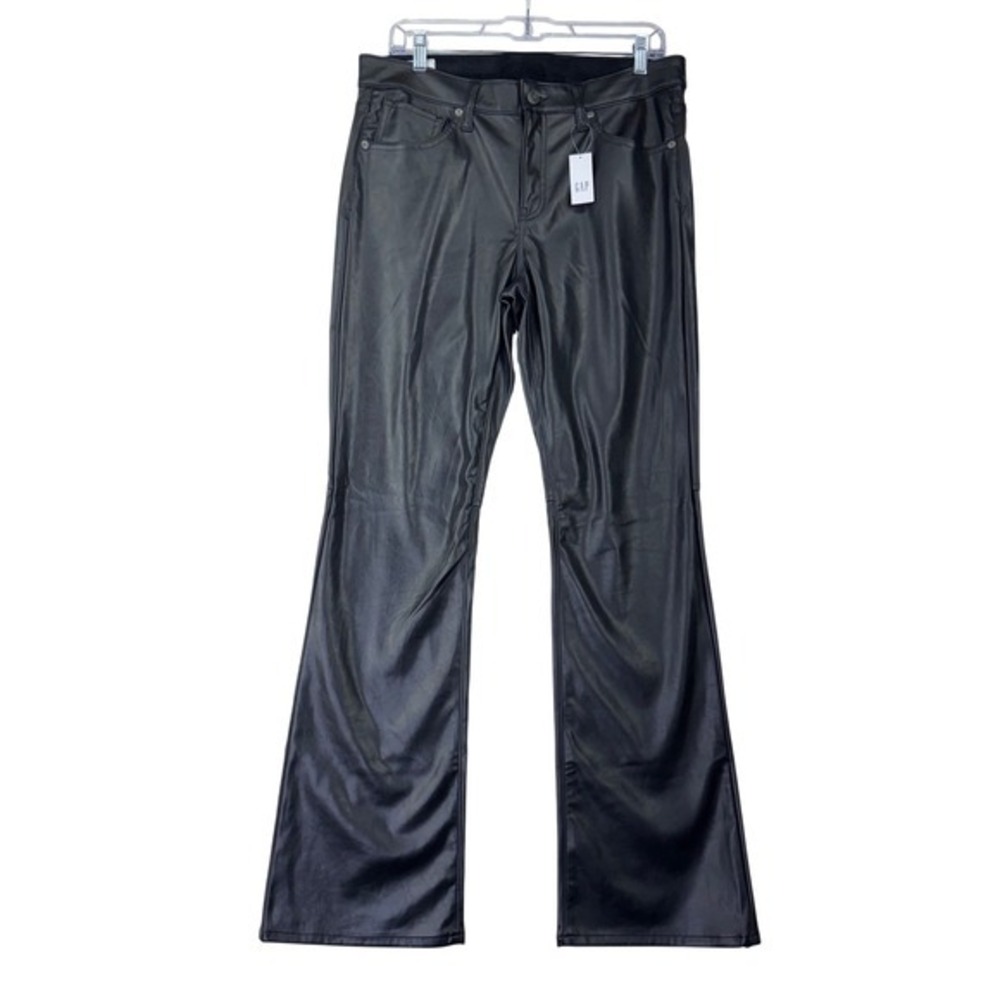 Gap Women's Baby Boot Mid Rise Pants‎ Sz 12 Reg Black Vegan 90's Minimalism